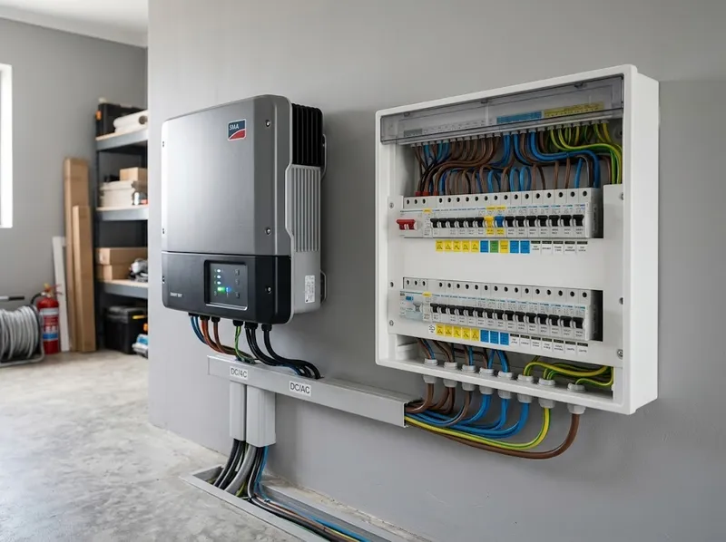 Inversor e quadro de proteções